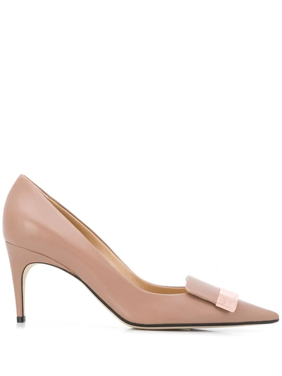 Sergio Rossi Sr1 Pointed Toe Pumps In Neutrals