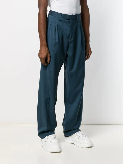 Shop Off-white Oversized Suit Trousers In Blue
