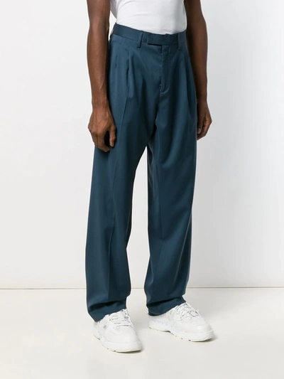 Off-white Oversized Suit Trousers In Blue