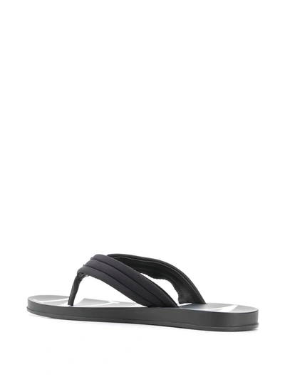 Shop Valentino Vltn Flip Flops In Black