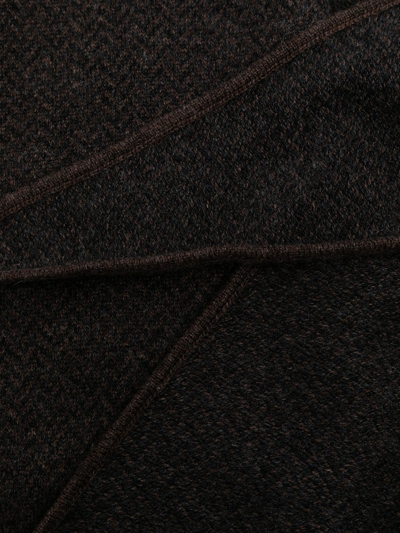 Shop N•peal Herringone-pattern Cashmere Scarf In Grey