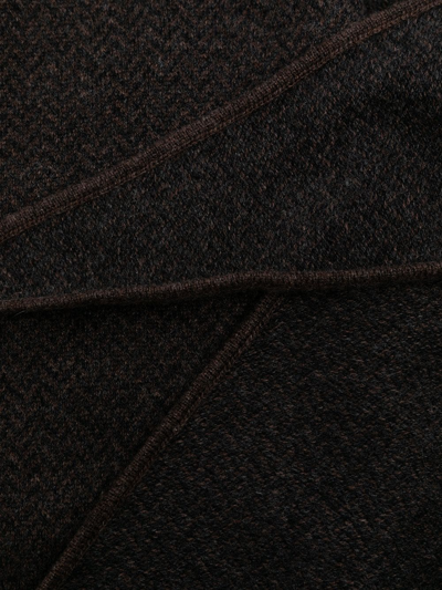 N•peal Herringone-pattern Cashmere Scarf In Grey