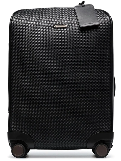 Shop Ermenegildo Zegna Pelletessuta™ Four-wheel Cabin Suitcase In Black