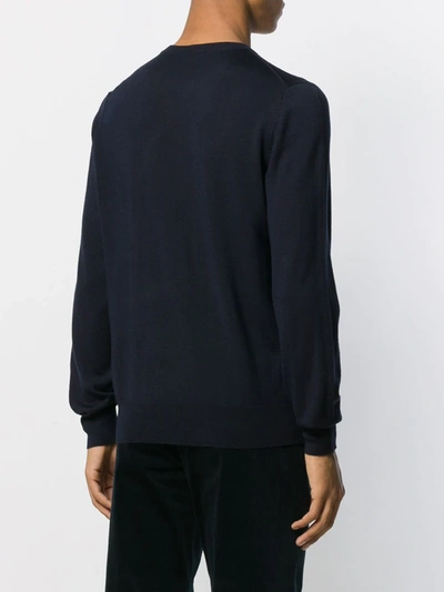 Shop Filippa K Long-sleeve Fitted Sweater In Blue
