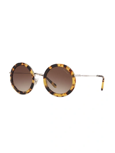 Shop Miu Miu Délice Sunglasses In Brown