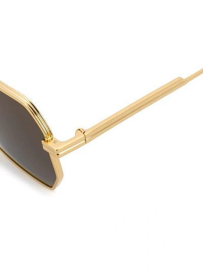 Bottega Veneta Square-frame Logo Sunglasses In Gold | ModeSens