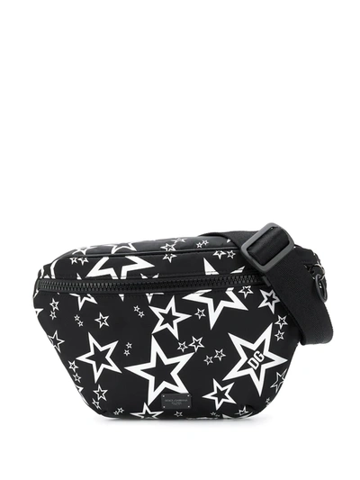 Shop Dolce & Gabbana Star Print Belt Bag In Black