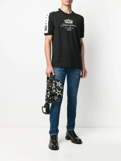 Shop Dolce & Gabbana Star Print Belt Bag In Black