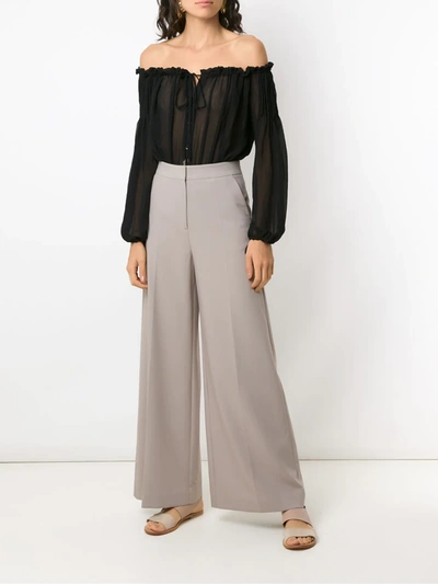 Shop Amir Slama Off-shoulder Ruched Body In Black