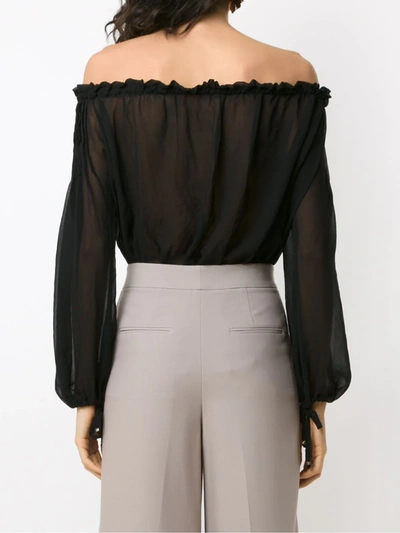 Shop Amir Slama Off-shoulder Ruched Body In Black