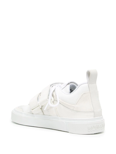 Shop Marcelo Burlon County Of Milan Logo-print Low-top Leather Sneakers In White
