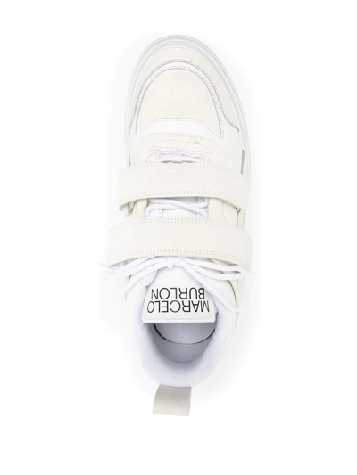 Shop Marcelo Burlon County Of Milan Logo-print Low-top Leather Sneakers In White