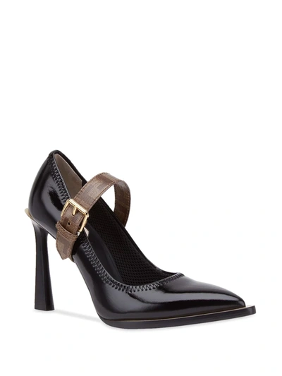 Shop Fendi Mary Jane Fframe Court Shoes In Black