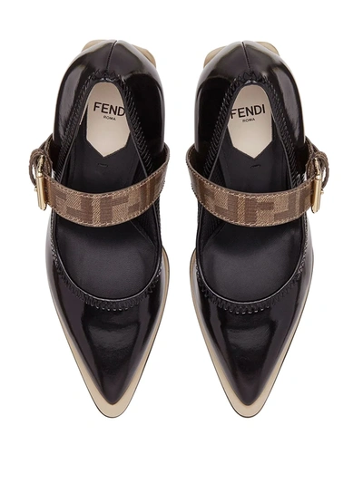 Shop Fendi Mary Jane Fframe Court Shoes In Black