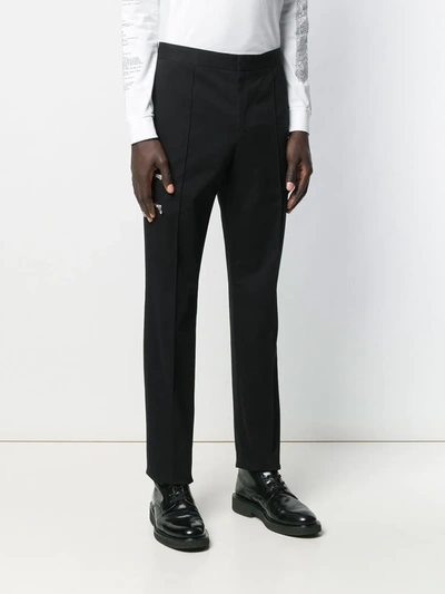 Shop Yang Li Zipped Pocket Straight Trousers In Black