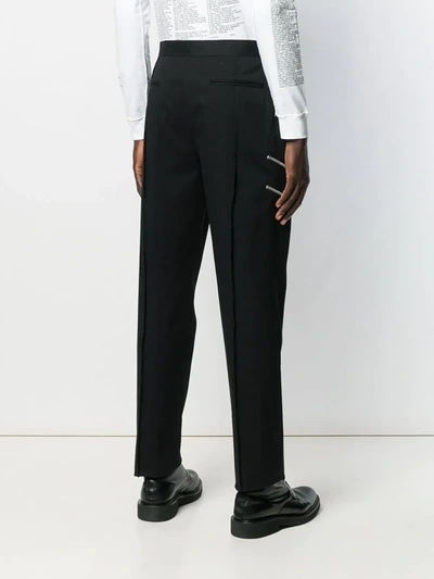 Shop Yang Li Zipped Pocket Straight Trousers In Black