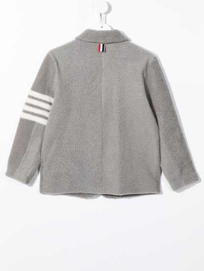 Shop Thom Browne Button-down Fitted Blazer In Grey