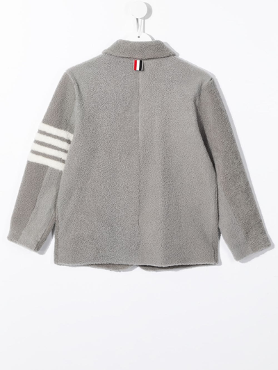 Thom Browne Button-down Fitted Blazer In Grey