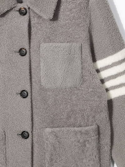 Thom Browne Button-down Fitted Blazer In Grey