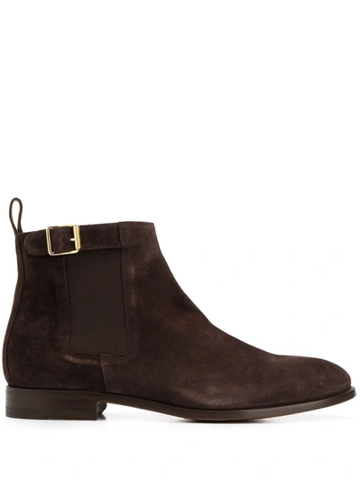 Shop Scarosso Marinella Buckled Chelsea Boots In Brown