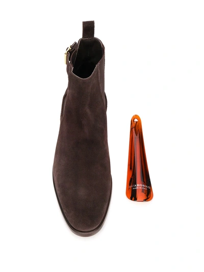 Shop Scarosso Marinella Buckled Chelsea Boots In Brown