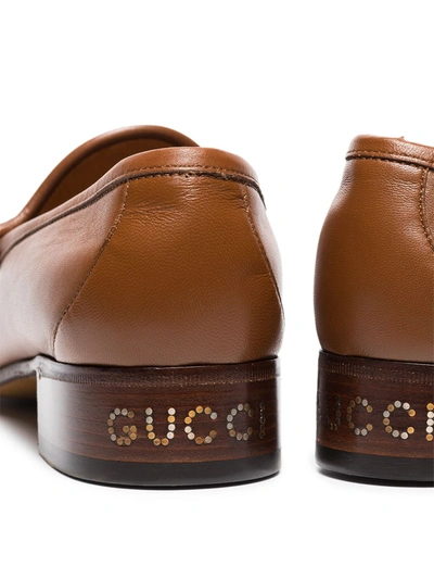 Shop Gucci Roos Horsebit Loafers In Brown
