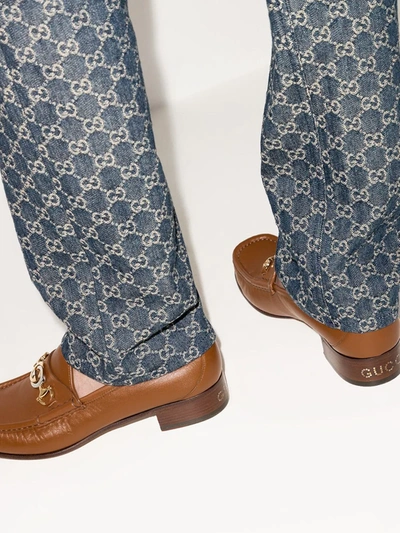 Shop Gucci Roos Horsebit Loafers In Brown