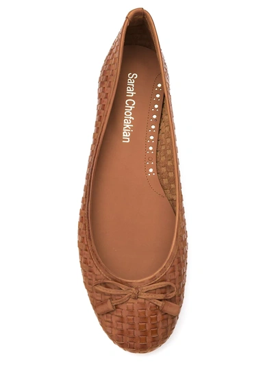 Sarah Chofakian 'tresse' Ballerinas In Brown