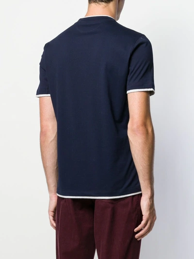 Shop Brunello Cucinelli Two Tone T-shirt In Blue