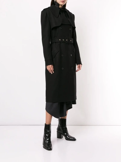 Shop Karen Walker Magmatic Belted Trench Coat In Black