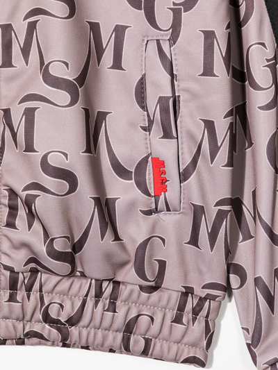 Shop Msgm Logo-print Track Jacket In Brown