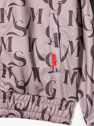 Msgm Logo-print Track Jacket In Brown