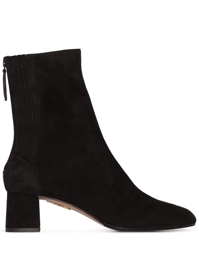 Shop Aquazzura Saint Honore 50mm Ankle Boots In Black