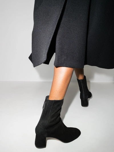 Shop Aquazzura Saint Honore 50mm Ankle Boots In Black