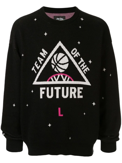 Shop Just Don Team Of The Future Sweater In Black