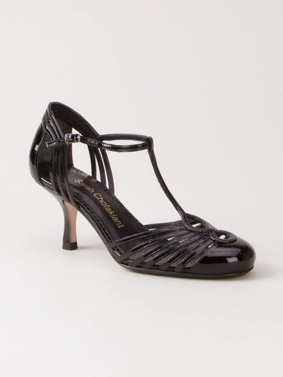 Shop Sarah Chofakian Strappy Pumps In Black