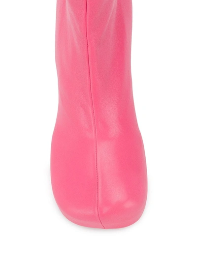 Shop Bottega Veneta Platform Leather Boots In Pink