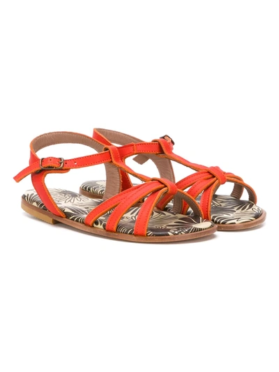 Shop Pèpè Strappy Flat Sandals In Orange