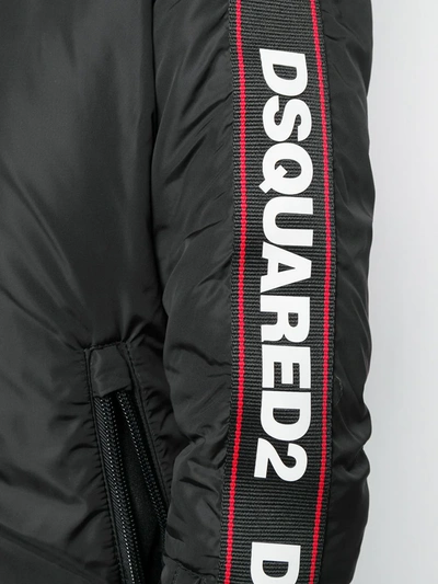 Shop Dsquared2 Logo Tape Padded Ski Jacket In Black
