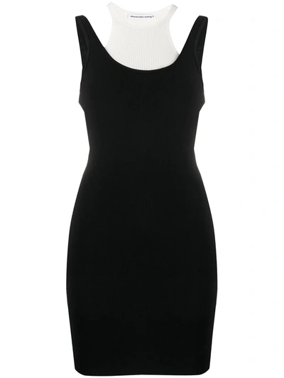 Shop Alexander Wang T Slim-fit Layered Dress In Black