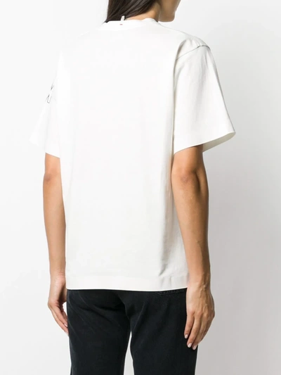 Shop Moncler Logo-print Crew-neck T-shirt In White