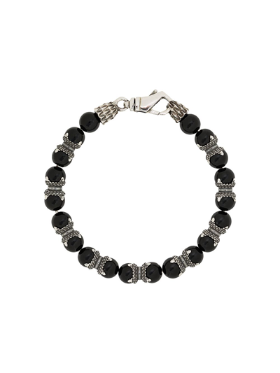 Shop Emanuele Bicocchi Beaded Bracelet In Black