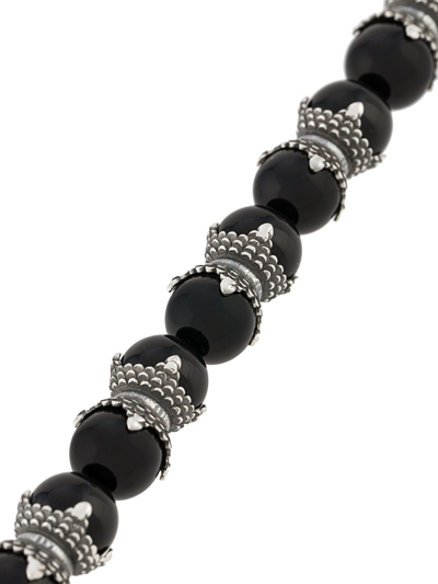 Emanuele Bicocchi Stone Beaded Bracelet In Black