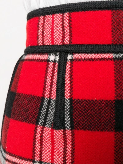 Dsquared2 Checkered Pencil Skirt In Red