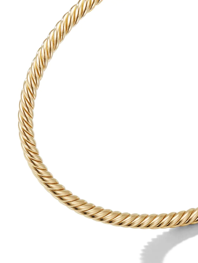 David Yurman 18kt Yellow Gold 7mm Solari Diamond Cuff In Gold