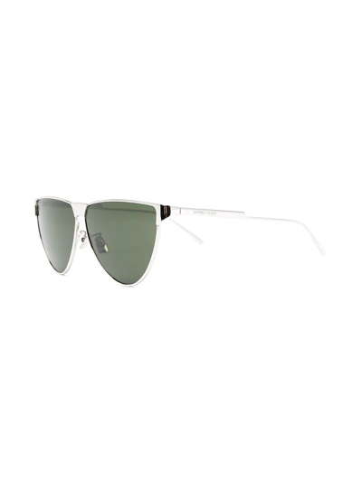 Shop Bottega Veneta Tinted Cat-eye Frame Sunglasses In Silver