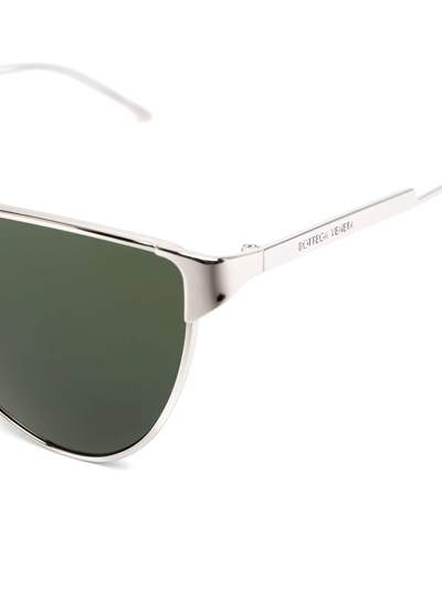 Shop Bottega Veneta Tinted Cat-eye Frame Sunglasses In Silver