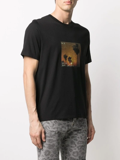 Shop Saint Laurent Vhs Sunset T-shirt In Black