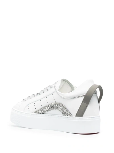 Dsquared2 30mm 551 Leather & Glitter Sneakers In White | ModeSens