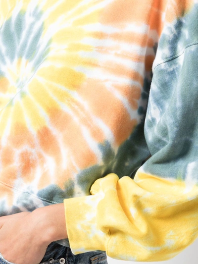 Shop Agolde Tie-dye Print Sweatshirt In Yellow ,orange